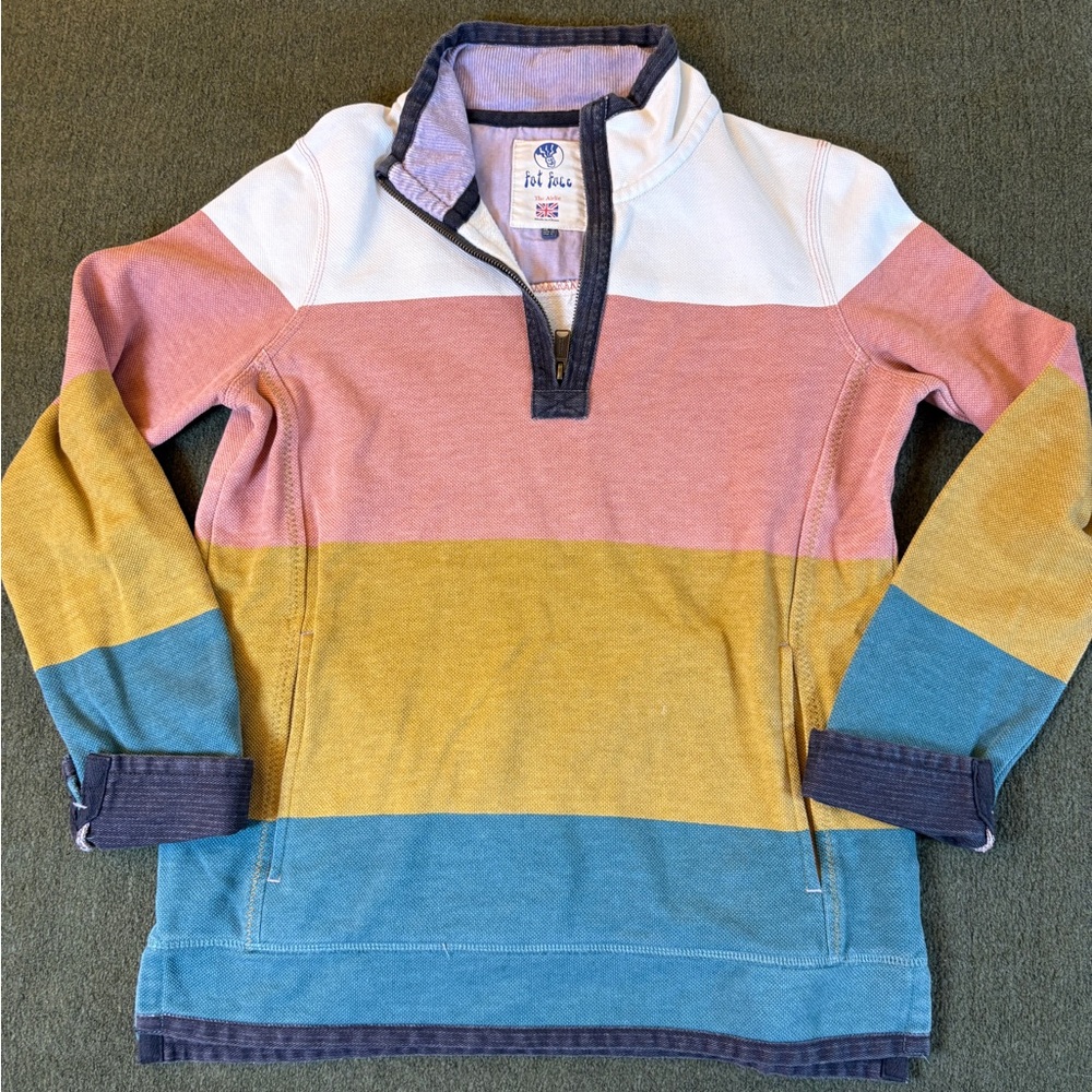 Fat Face Airlie pocket shirt pink yellow US 6 EUC